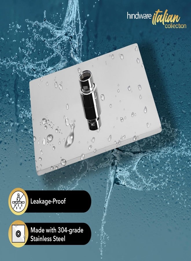 Hindware Stainless Steel 200 MM Easy Clean Rain Shower Without Shower Arm | Square Overhead Shower | Chrome Finish | 5-year Warranty - Image 3